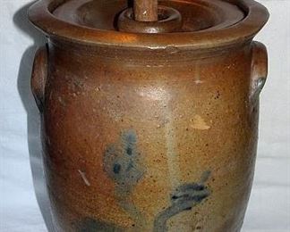 Blue Decorated Ripley Stoneware Churn