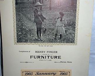 Henry Finger 1905 Advertising Calendar, Marissa, Illinois