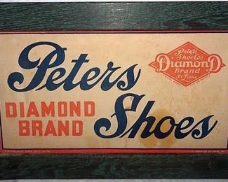 Peters Diamond Brand Shoes Advertising Sign
