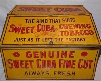 Tin Sweet Cuba Tobacco Advertising Store Bin