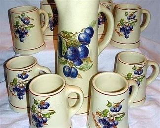 Roseville Creamware Tankard Ale Set