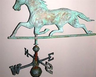 Horse Weathervane Lightning Rod W/ Directionals