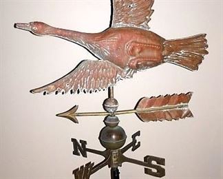 Flying Goose Weathervane Lightning Rod W/ Directionals
