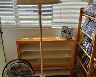 display case and floor lamp