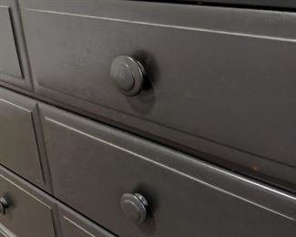 Vintage chest of drawers asking $125. A steel gray color to give it a modern rustic look.