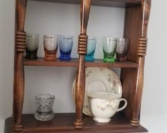 wooden cup and saucer display