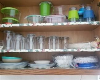 glasses, dishes, containers