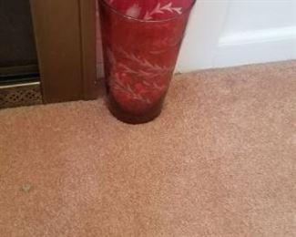 glass tall vase, antique