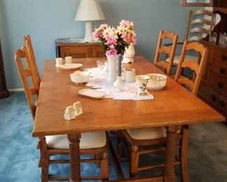 dining room table and china cabinet