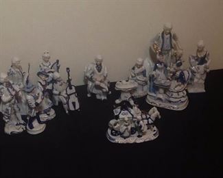 Blue and White Figurines