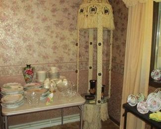 Macrame hanging table