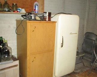 Storage cabinet, vintage fridge