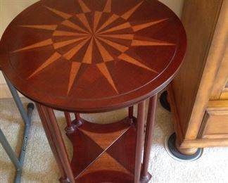 Another view of the Bombay Tables with Inlaid Wood Design