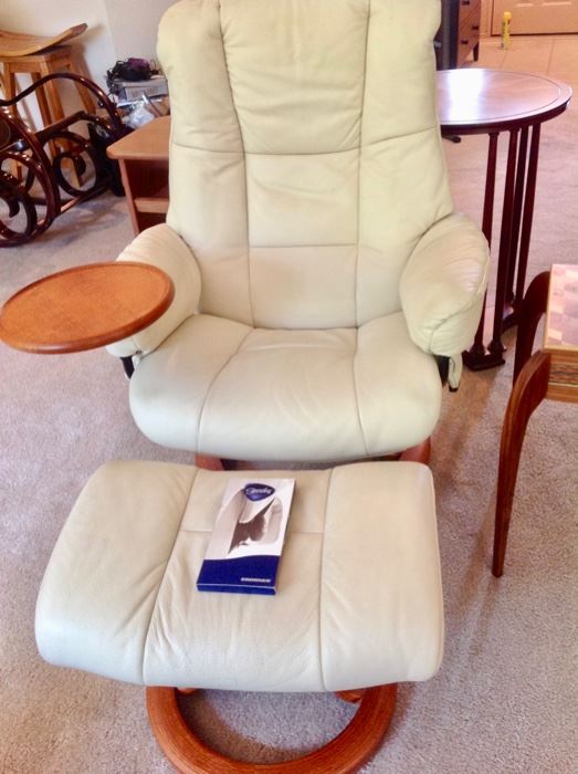  Stressless Leather Recliner & Ottoman
