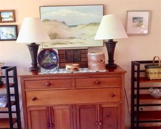 Another view of the Antique Server and two book shelves