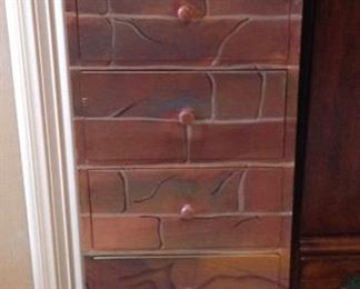 Small Wood 7-Drawer Painted Chest