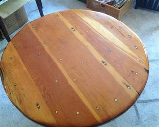 Top of the Table with a thick coat of polyurethane 