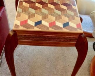 Another view of the wood painted side table