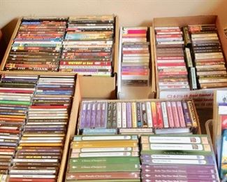 DVD's, CD's,  Books on CD & Cassette, & Cassette Tapes