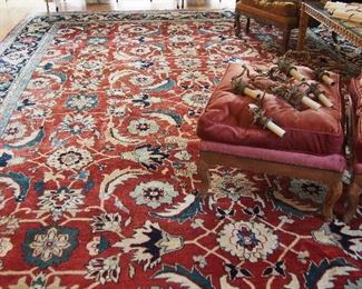 Great Hand Knotted Room Size Serapi Design Rug