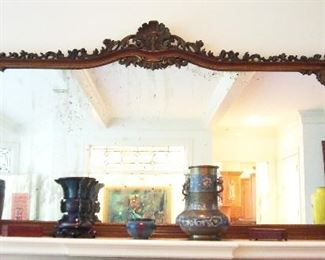 Grand Carved Antique Mantle Mirror