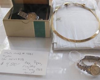 RARE FIND.  ORIG. 1968 (bought as he was leaving Navy service) Men's Model 1501 Rolex (Oyster Date) w/ all orig. paperwork, boxes, everything.....$4,500.00