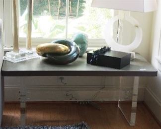 Great Lucite Base/Metal Top Coffee Table