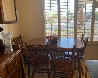 Oak dining table with 4 chairs