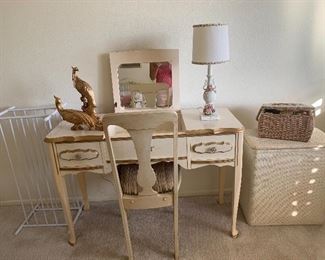 French provincial desk with built in mirror