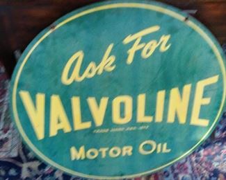 1956 VINTAGE VALVOLINE MOTOR OIL SIGN HANGING OBVERSE