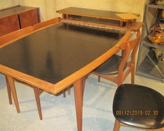 Danish Modern table, 4 chairs and sideboard