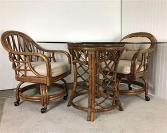 Rattan dining table and chairs