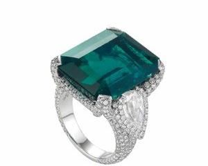 Lot 298 Columbian Emerald  Diamond RingGIA