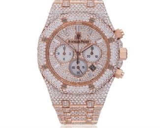 Lot 287 Audemars Piguet Rose Gold Full Diamond