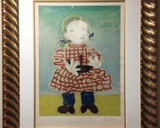 LOT 842 PICASSO  MAYA SIGNED LITHORGRAPH