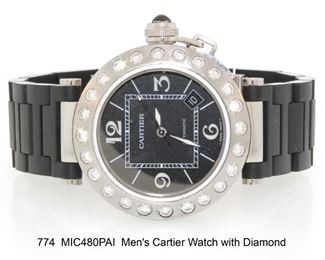 CARTIER WATCH WITH DIAMONDS