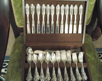 63 pieces silverplate flatware 