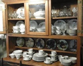 Nice all wood  hutch, china,  collector plates