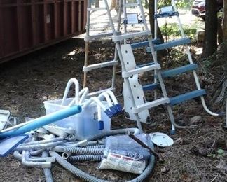Pool supplies and ladders