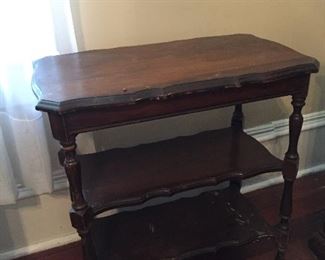 Vintage Wood Gate Leg Shelved Side Table