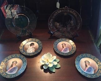 Depression Glass Plates/French Limoges Plates