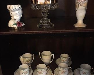 Vintage Head Vase/Asian Tea Set