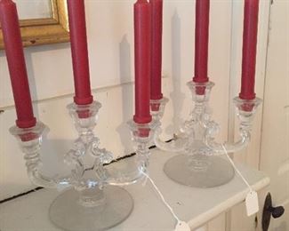 Etched Glass Candelabra (2)