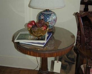One of several side tables and lamps