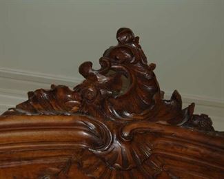 Carved details of armoire