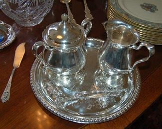 Sterling silver sugar and creamer