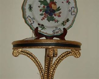 Wall shelf with painted plate