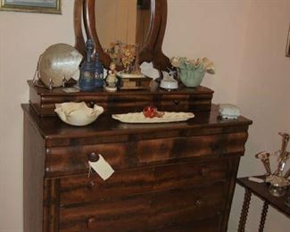 Mahogany chest with mirror