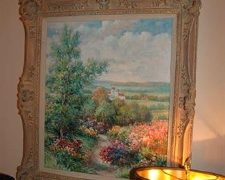 Landscape and floral paintings
