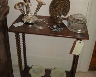 Side table with tussie mussie stand